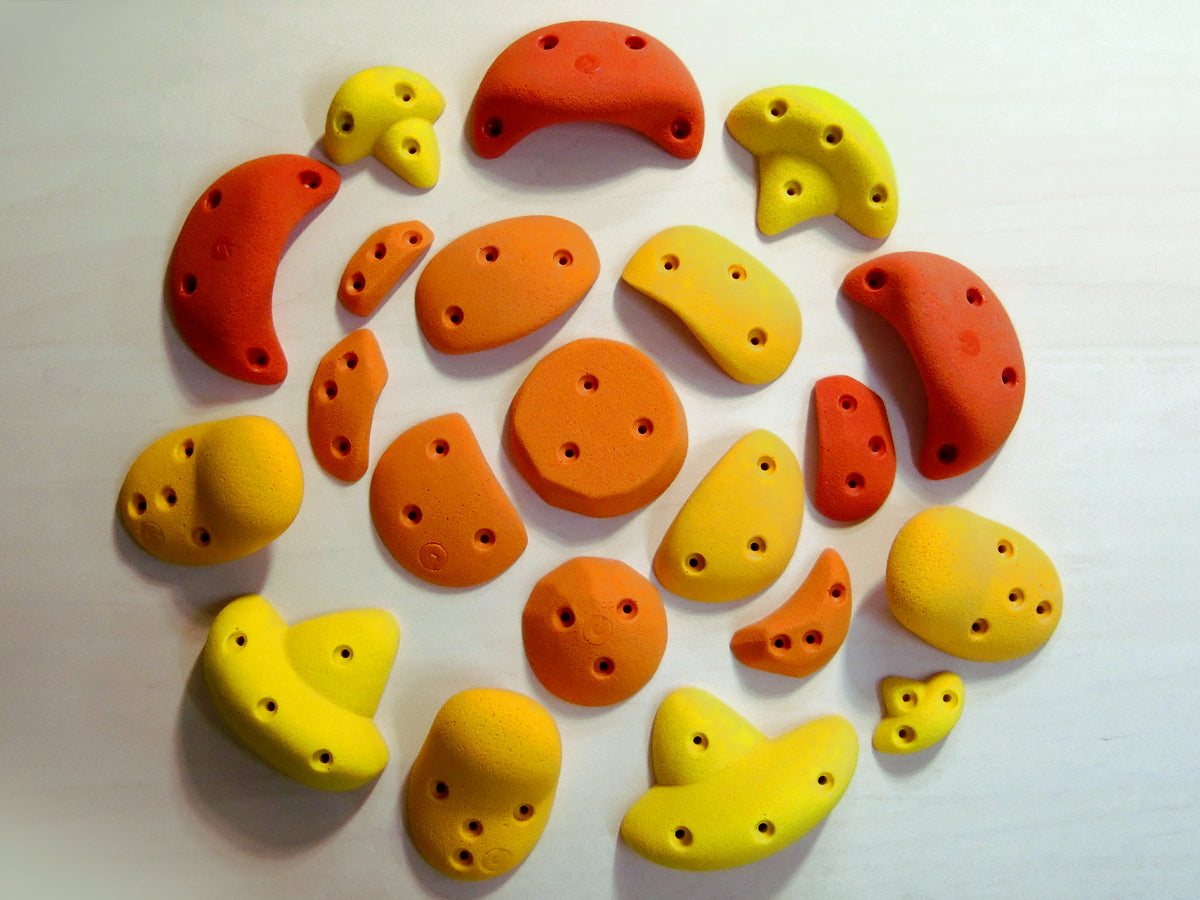 Set of 21 Climbing Holds for Kids(Jugs, crimps, Jibs) Screw On