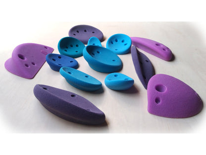 Set of 13 Climbing Holds (Jugs, crimps) Screw On